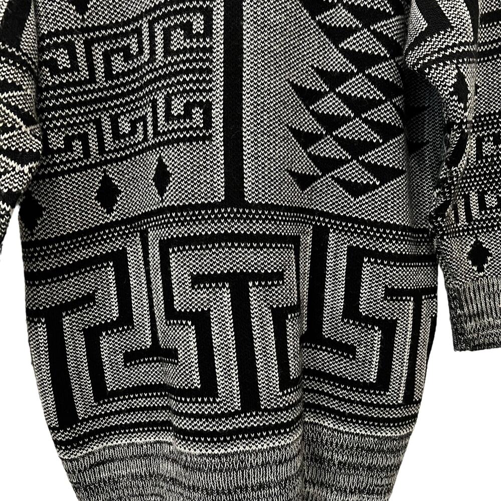 Silence + Noise Zip Front Cardigan Sweater Black White Size XS - Picture 8 of 11